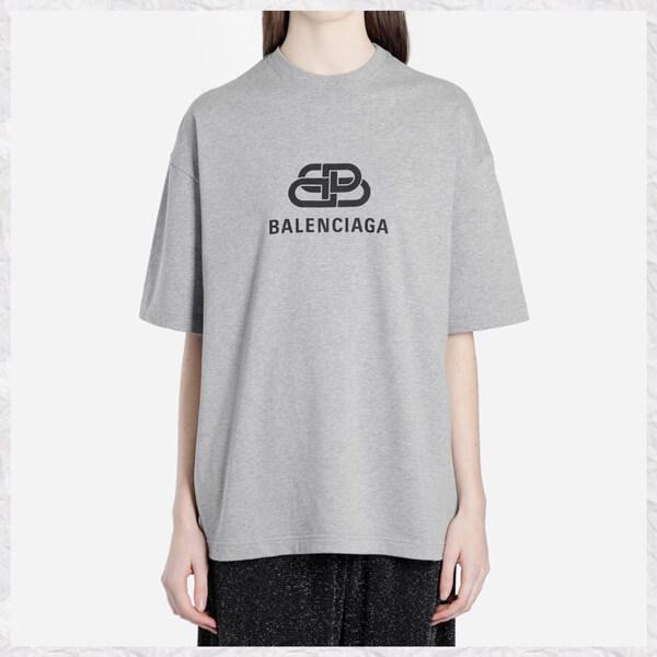 【BALEN*CIAGA】BB バレンシアガ ロゴ Tシャツ コピー GREY 571205TGV751300